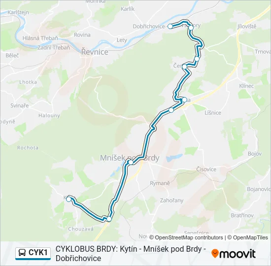 Автобус CYK1: карта маршрута