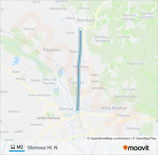 Автобус M2: карта маршрута