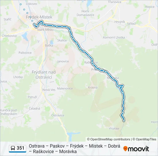 351 Bus Line Map