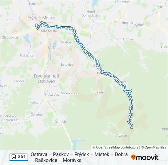 351 Bus Line Map