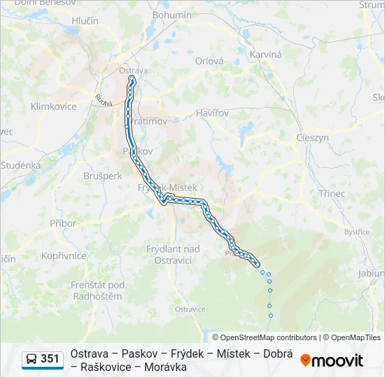 351 Bus Line Map