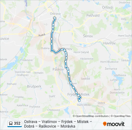 352 Bus Line Map
