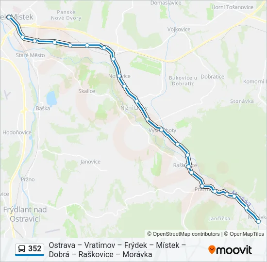 352 Bus Line Map