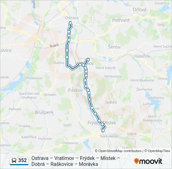 352 Bus Line Map
