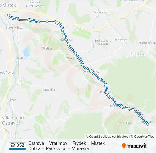352 Bus Line Map