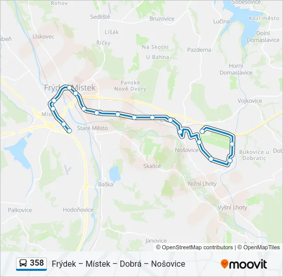 358 Bus Line Map