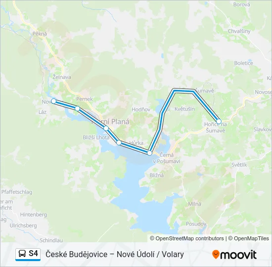 Автобус S4: карта маршрута