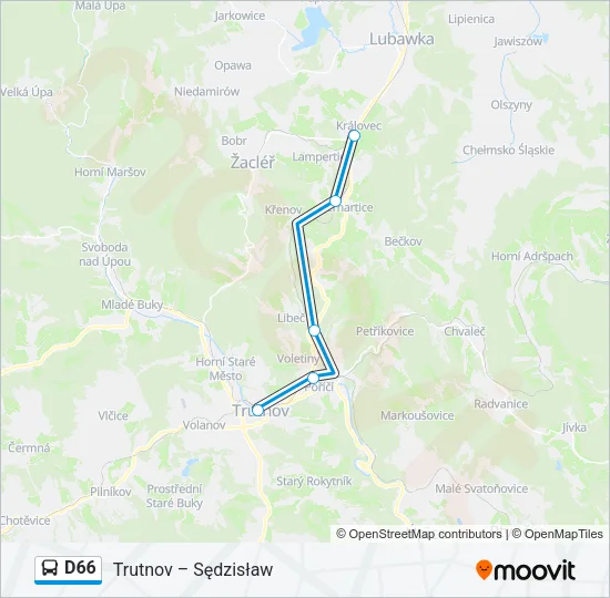 Автобус D66: карта маршрута