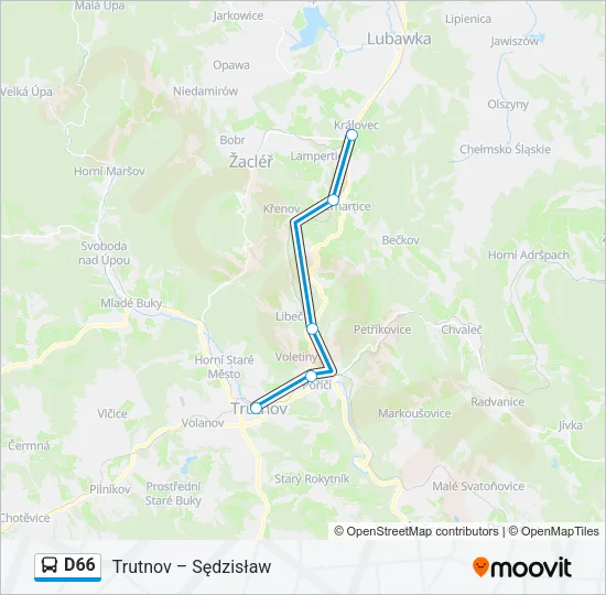 Автобус D66: карта маршрута