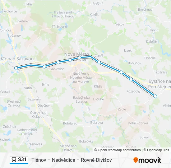 Автобус S31: карта маршрута