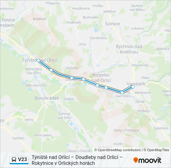 V23 Bus Line Map