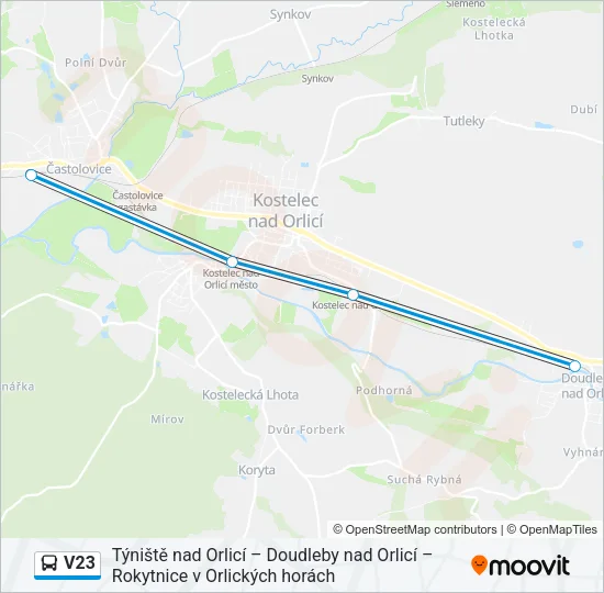 V23 Bus Line Map