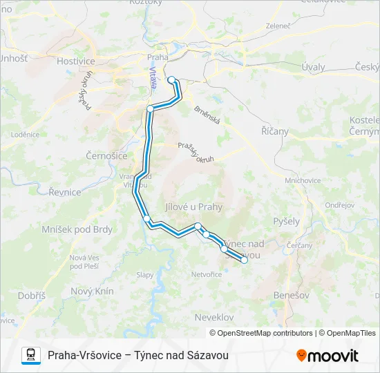Поезд OS 90971: карта маршрута