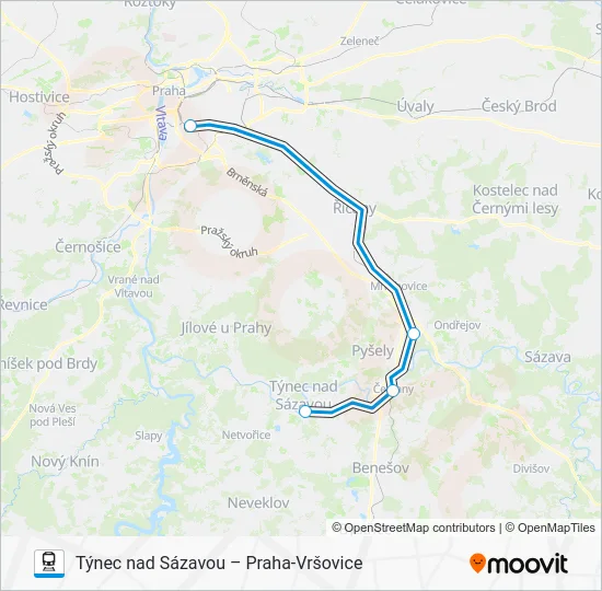 Поезд OS 90972: карта маршрута