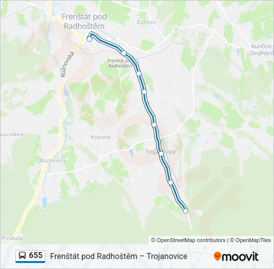 655 Bus Line Map