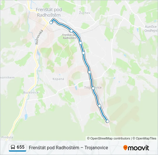 655 Bus Line Map