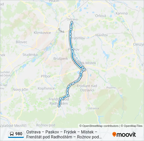 980 Bus Line Map