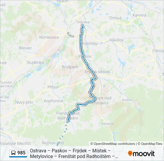 985 Bus Line Map