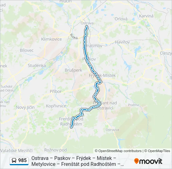 985 Bus Line Map