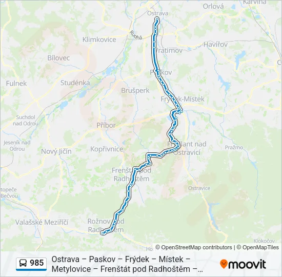 985 Bus Line Map