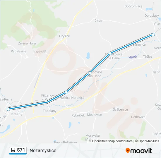 S71 Bus Line Map