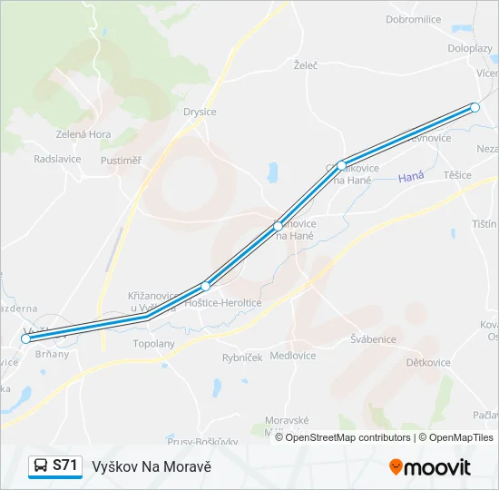 S71 Bus Line Map
