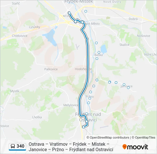 Автобус 340: карта маршрута