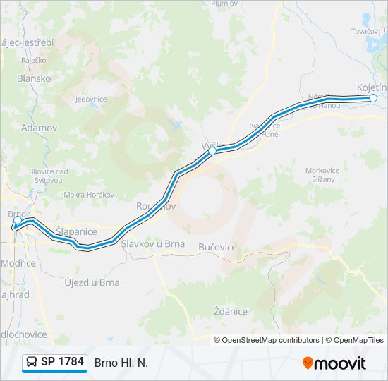Автобус SP 1784: карта маршрута