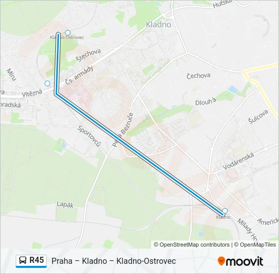 R45 Bus Line Map