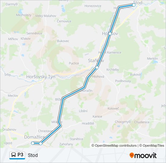 Автобус P3: карта маршрута