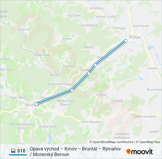 S10 Bus Line Map