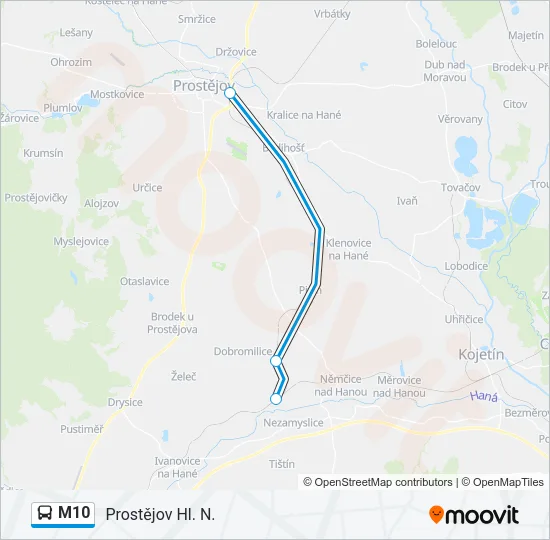M10 Bus Line Map