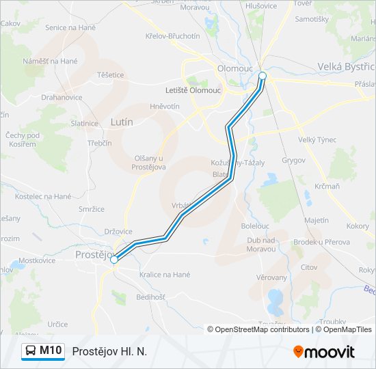M10 Bus Line Map