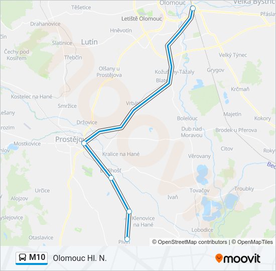M10 Bus Line Map