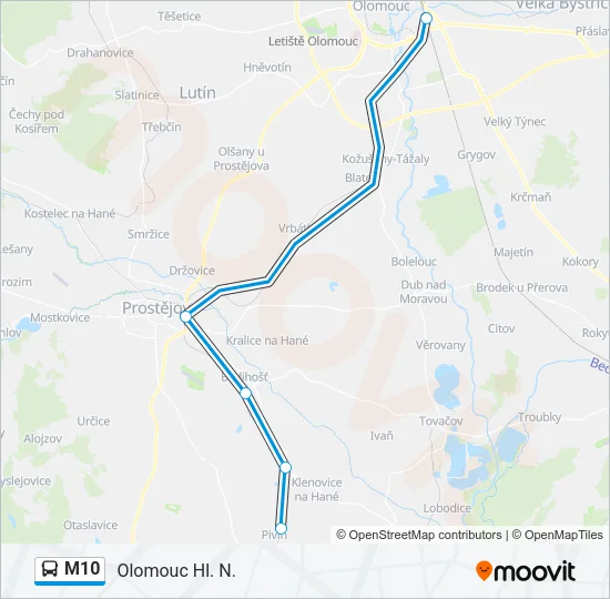 M10 Bus Line Map