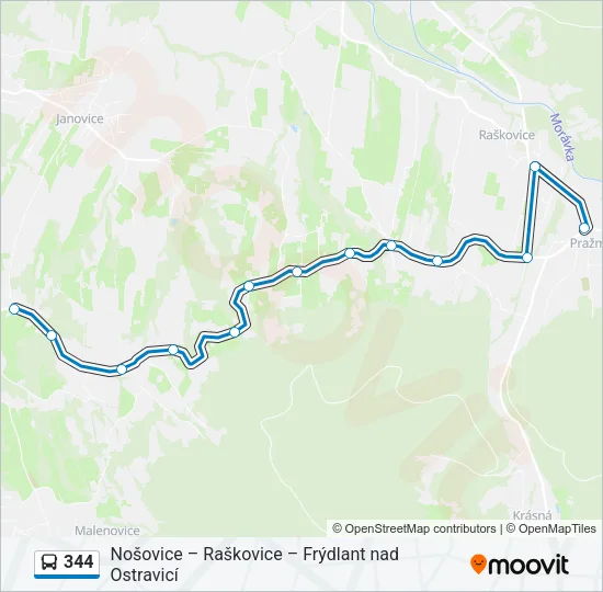344 Bus Line Map