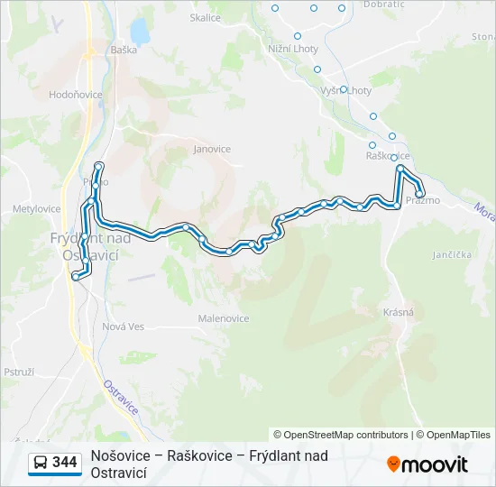 344 Bus Line Map