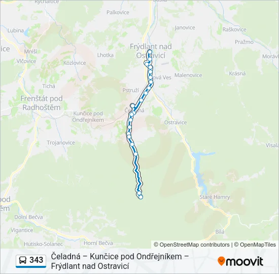 343 Bus Line Map