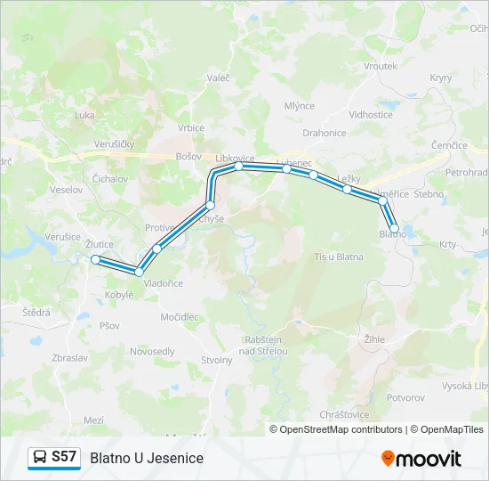 Автобус S57: карта маршрута