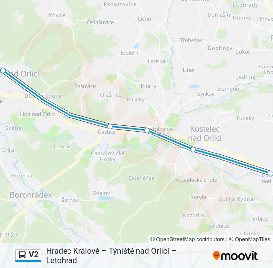 V2 Bus Line Map