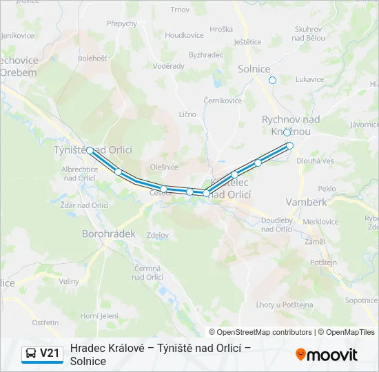 V21 Bus Line Map