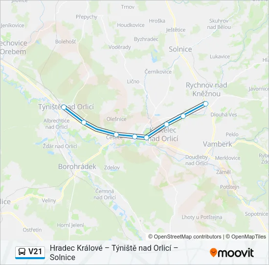 V21 Bus Line Map