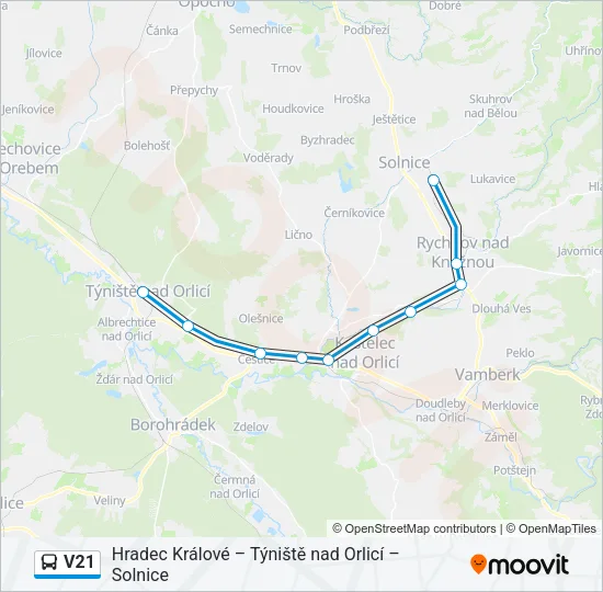 V21 Bus Line Map