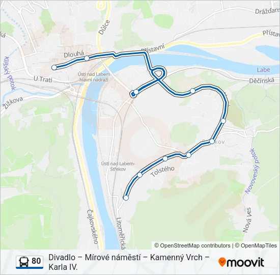 80 Trolleybus Line Map