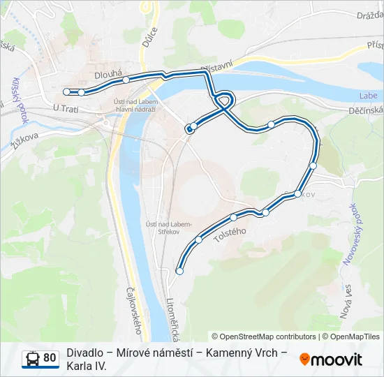 80 Trolleybus Line Map