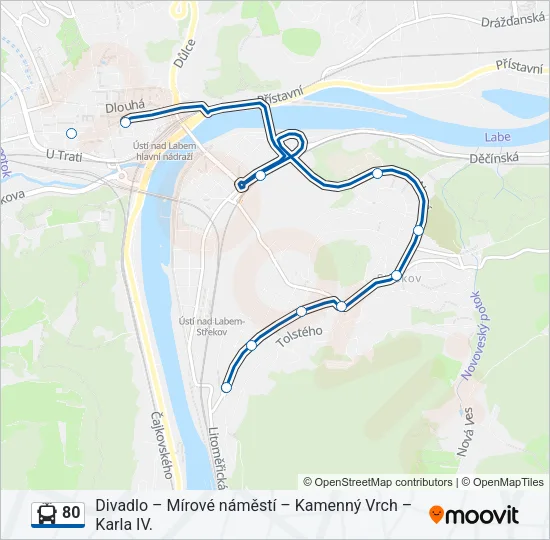 80 Trolleybus Line Map
