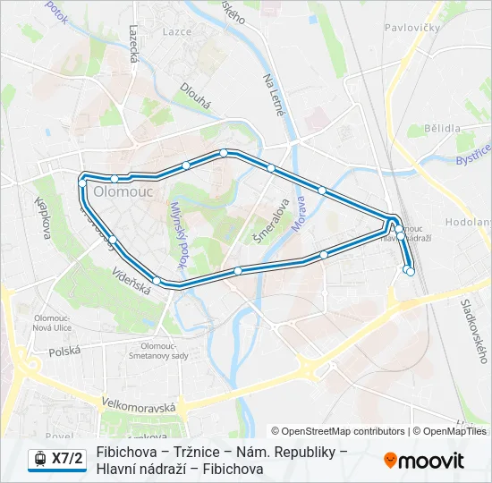 X7/2 Light Rail Line Map
