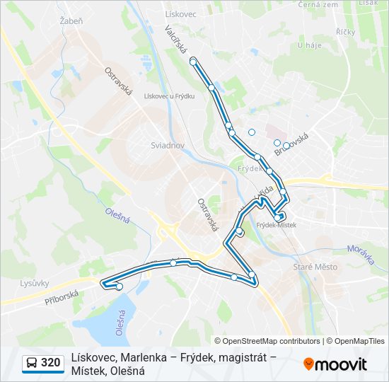 Автобус 320: карта маршрута