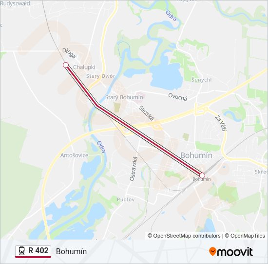 Поезд R 402: карта маршрута