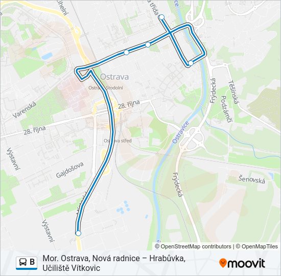 Автобус B: карта маршрута